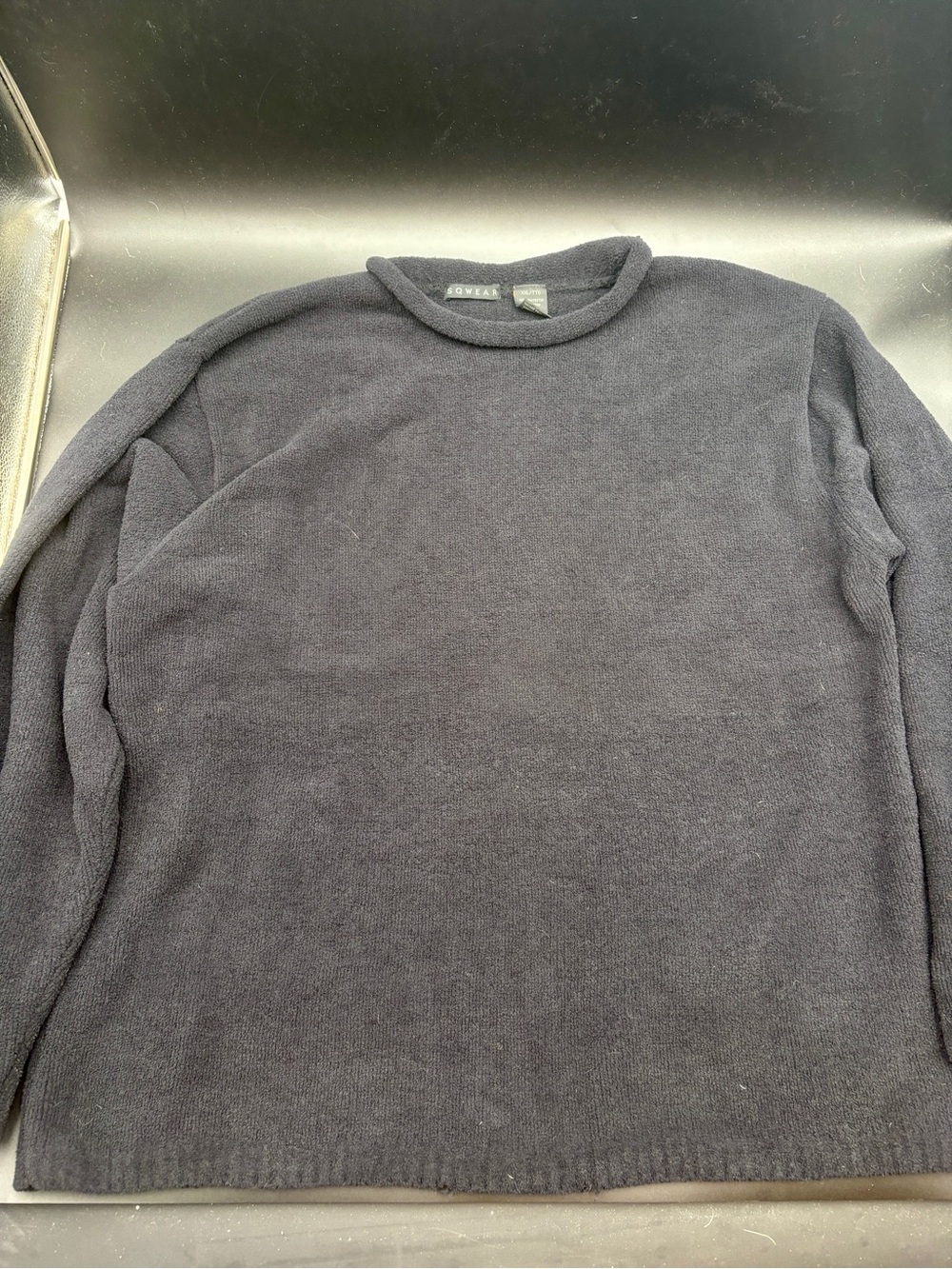 SQWEAR Black Fleece Crewneck Sweater Mens XXL Pullover Soft Cozy